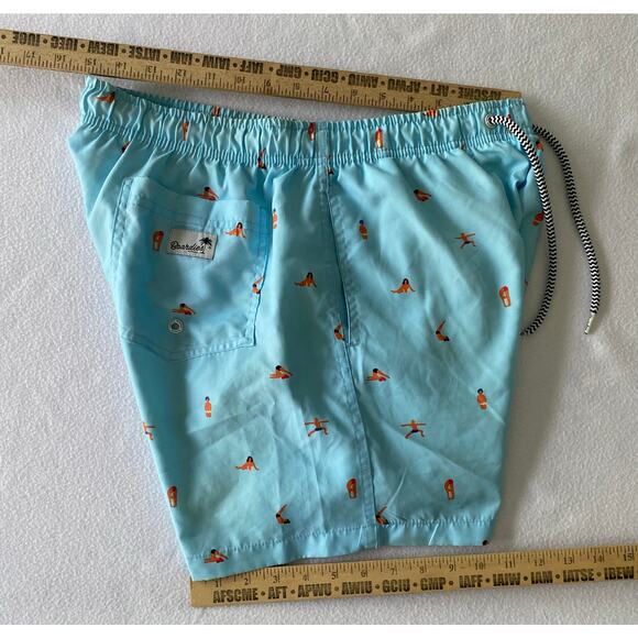 BOARDIES APPAREL Men’s Medium Yoga Poses Mesh Swim Shorts Quick Dry Drawstring - Picture 7 of 15